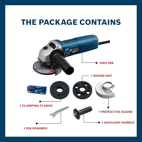BOSCH Professional GWS 600 Angle Grinder | 670W Power | No-load Speed of 11000 RPM | Versatile Cutting and Grinding Tool | M10 Grinding Spindle Thread | 100 mm Disc | 1 Year Warranty (Image - 2)