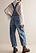 loveimgs Women Y2k Baggy Barrel Jeans Overalls Wide Leg Denim Pants Bib Overalls Jumpsuit Boyfriend Patchwork Jeans (Medium,Dark blue)