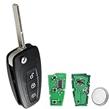 3 Buttons 433MHZ Car Key Fob with 4D83/63 Chip for Ford, Remote Control Key Compatible with Fiesta Mondeo Focus Kuga S-Max C-Max Galaxy Transit Connect Custom MK8