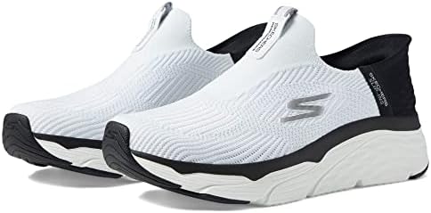 Skechers Women's Hands Free Slip-Ins Max Cushioning Elite-Smooth Transition Sneaker, White/Black, 8.5 | Image 3
