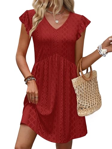 Women's V-Neck Babydoll Mini Dress