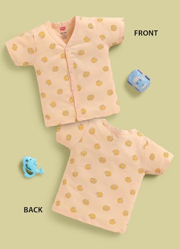 Image of LuvLap Baby Boys & Girls Regular Fit 100% Cotton Half Sleeve Jhabla Pack of 4