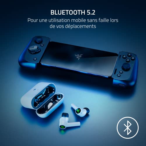 Razer Hammerhead HyperSpeed - Écouteurs Gaming sans Fil Multiplateforme pour PlayStation (Sans Fil HyperSpeed, Réduction Active du Bruit, Bluetooth 5.2, Jusqu'à 30H de batterie) Blanc