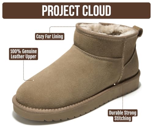 Image of Project Cloud 100% Genuine Leather Comfortable Womens Ankle Boots | Water Resistant Memory Foam Insole Winter Shoes - Trendy Footwear Outdoor Fall Shoes for Women - Winter Boots for Women