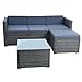 Produktbild ESTEXO Rattan Lounge Sitzgruppe Polyrattan Gartenmöbel Set Couch 3-Sitzer Rattanmöbel Sofa Set Essgruppe Gartenset Balkon-Set (Anthrazit-Grau)