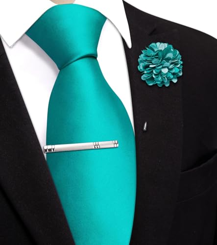 Image of Hi-Tie Men's Extra Long Solid Satin Tie Set 63 Inch /70 Inch Formal Necktie
