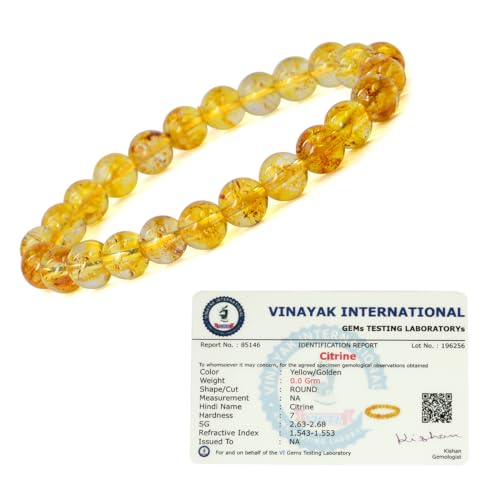 Image of Certified Natural Crystal Stone 8 mm Round Beads Bracelet for Men & Women | Reiki Charged Gemstone Bracelet | Multiple Stone Variants Available