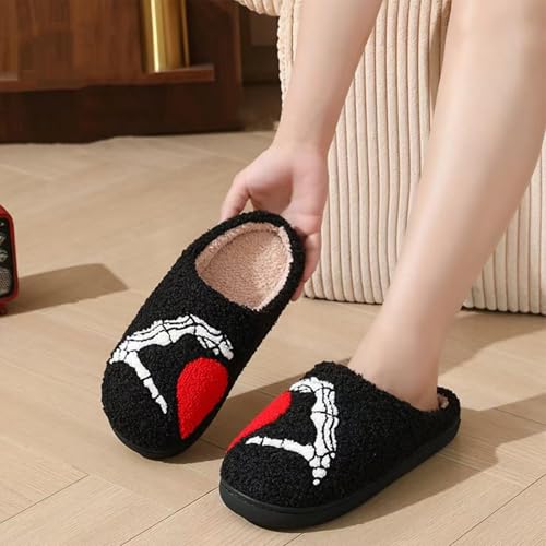 Halloween Slippers for Womens Mens Home Elastic Comfy Retro Pumpkin Ghost Bat 2025 Fall Slipper Preppy Cute Aesthetic House Shoes Memory Foam Fuzzy Soft Bedroom Warm Anti-Skid Wool Lined4