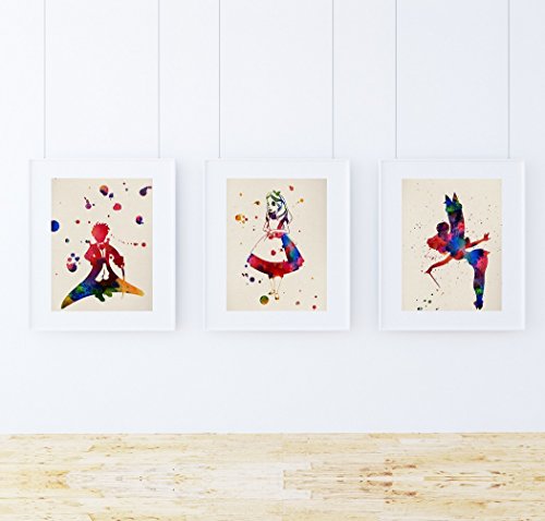 Nacnic - Set 3 Láminas Acuarela Cuentos Infantiles - Pósters Decorativos con Ilustración de El...