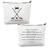Regalos de hockey sobre hielo, bolsa de cosméticos de maquillaje, regalos para jugadores de hockey, regalos para amantes del hockey, regalos para mamá, entrenador de equipo, bolsa de viaje de hockey