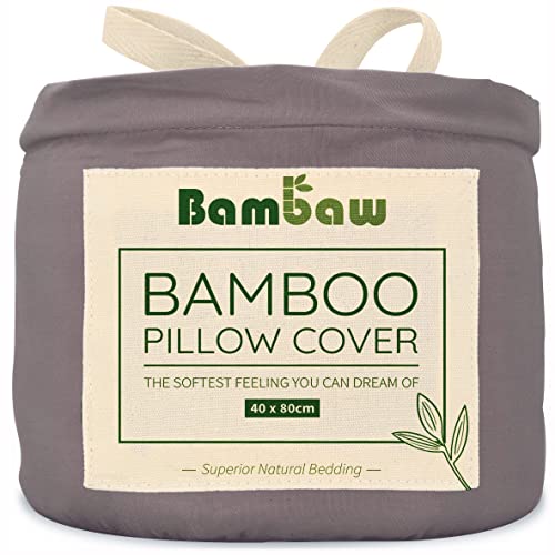 Bambaw Bambuörngott, supermjuka hotellsängkläder, svala örngott, allergivänligt, lyxiga sängkläder, 40 x 80 cm, mörkgrått, 2-pack