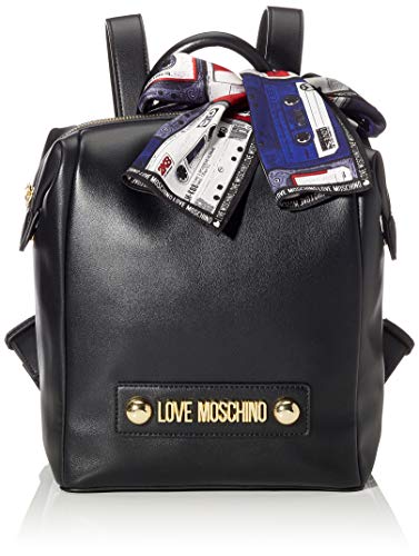 Love Moschino: Borsa Small Grain Pu  Bolsos mochila Mujer  Negro  Nero   28x24x12 cm