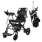 Electric Wheelchair for Adults Folding Portable, 130KG Weight Capacity & 500W Motorised Wheelchair 12 Miles Range, Powerchair with Captain Seat & Electromagnetic Brake, for Seniors Indoor Outdoor Use