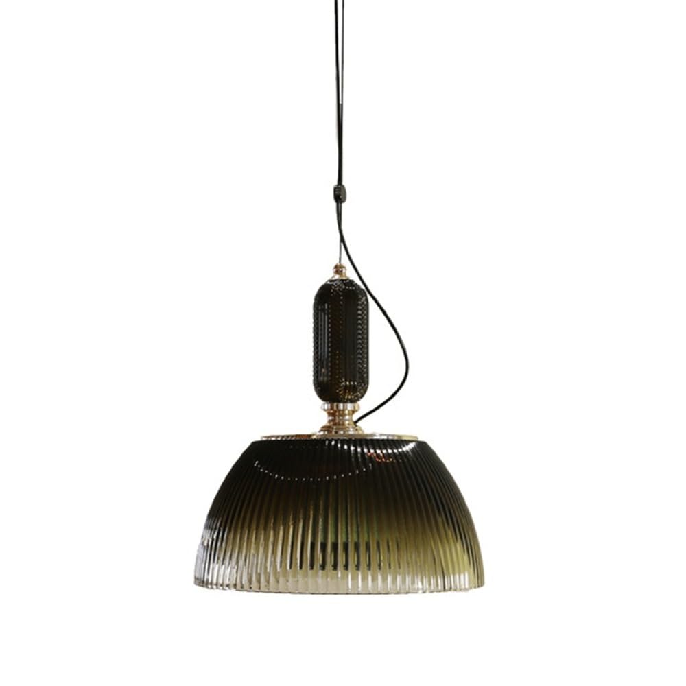 Luminaire dôme en verre vintage et suspension métal pour éclairage de salle à manger