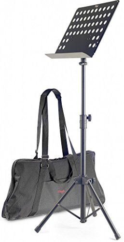 Stagg Mus - C5 T + B Orchesterpult Con Chapa Perforada Que Lleva Negro Incl. Bolsa De