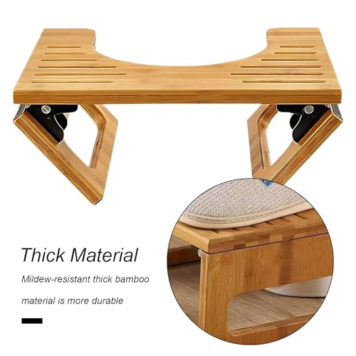 Klappbar Toilettenhocker Aus Bambus, WC Hocker Für Erwachsene, Rutschfester Squatty Potty Hocker, Klohocker Für Entlasten Sie Den Darm Und Lindern Sie Verstopfung Und Blähungen, A