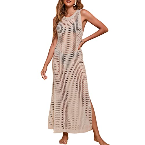 Vestido feminino sem mangas, roupa de banho, biquíni, tanquíni, saída de praia havaiana, regata, Q-2