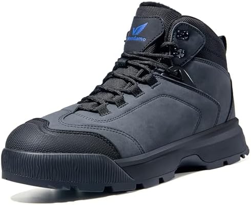 Wondamo Men's Snow Boots Waterproof Insulated Fur Lined Ankle Boots Non-slip Lightweight Hiking Winter Shoes