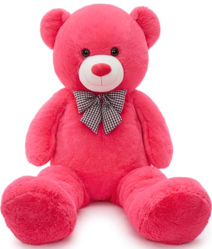Image of MaoGoLan Giant Teddy Bear 4 Feet,Adorable Big Bear Stuffed Animal 47 inch, Classic Teddy Bear Plush Gift Decoration for Baby Shower,Party,Birthday,Valentines Day,Rose Red