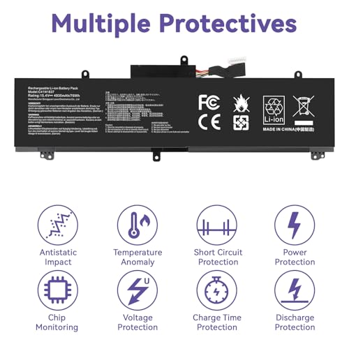Image of C41N1837 Laptop Battery for ASUS ROG Zephyrus G15 GA501I GA502 GA502D GA502DU GA502GU GA502IV GU502 GU502DU GX502GW GX532GV GU532GW GU502LU GU502LW GU502LV GX502LXS GX502GV GX502GW 0B200-03380100