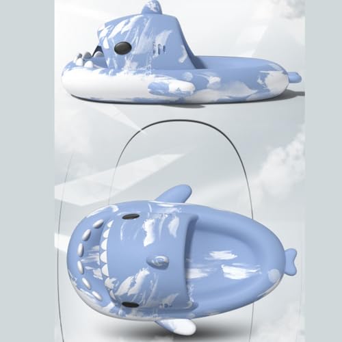 Image of allgala Shark Slides for Women Men and Big Kids Novelty Soft Slippers Open Toe Shark Sandals Cushioned Slides Beach Pool Shower Cruise Slippers with Comfy Cushioned Thick Sole