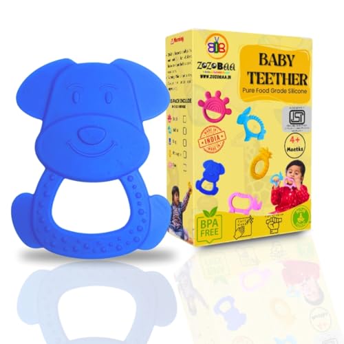 Image of Cute Dog Shape Soft Silicone Teether for Baby Gums, Teething Toys for Babies, BPA Free, Pain-Relief, Non-Toxic, 100% Food Grade, Soothing & Smooth Edges Easy to Grasp Chewable- (Pack of 1)