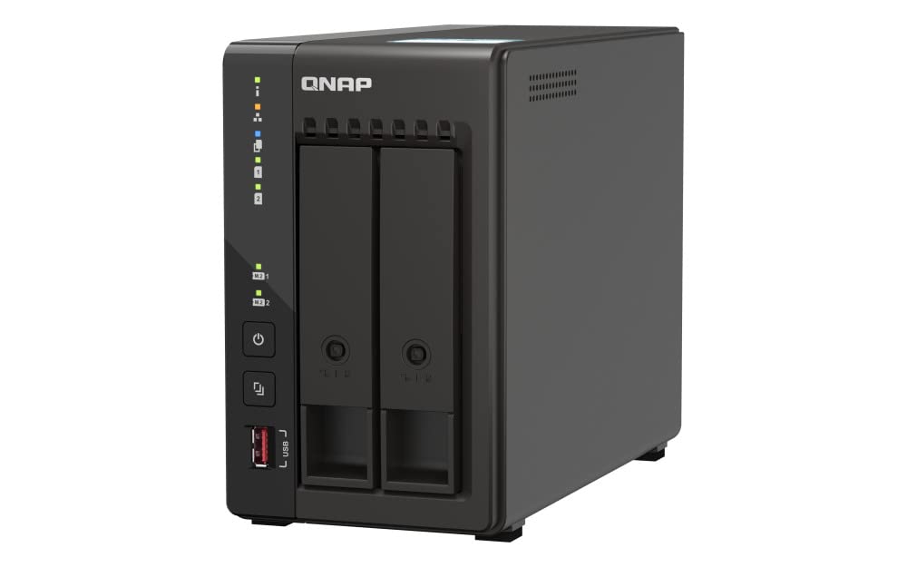 Qnap TS-253E 8G, 2 bay NAS (Intel® Celeron® J6412 4 core/4 thread, Turbo fino a 2,6 GHz, Dual 2,5 GbE) 16 TB bundle con HDD WD RED Plus da 8 TB