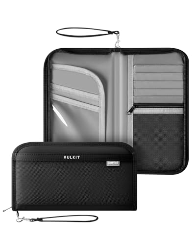 VULKIT Porta Passaporto da Viaggio Portadocumenti da Viaggio Protezione RFID Custodia Passaporto per...