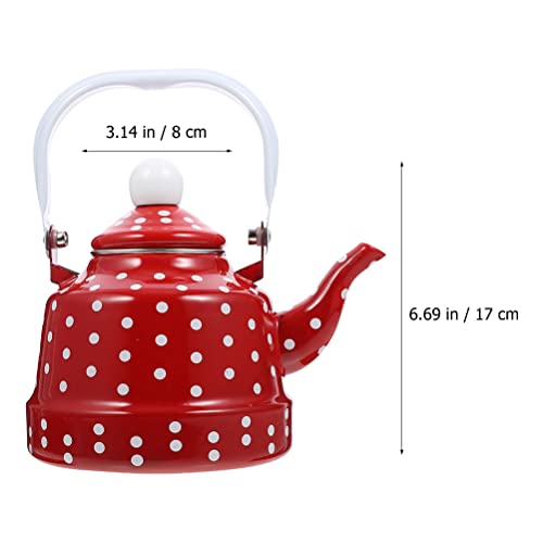 Cabilock Enamel Tea Kettle Stove Top Water Kettle Coffee Kettle Stovetop Tea Kettle With Stainless Steel Filter Water Milk Warmer For Home Restaurant Kitchen Outdoor Red #TOP1