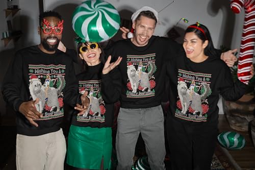 ALLNTRENDS Wishing You A Merry Swift-mas Cat Ugly Christmas Sweatshirt4