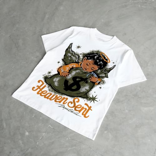 Image of DopeSkill Graphic Tee Streetwear Hip Hop Hypebeast Street Style Crew Neck Unisex T-Shirt Sneaker Colour Matching Shirts Angel