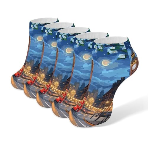 Big Ben London - 5 pares de calcetines tobilleros casuales de corte bajo atléticos