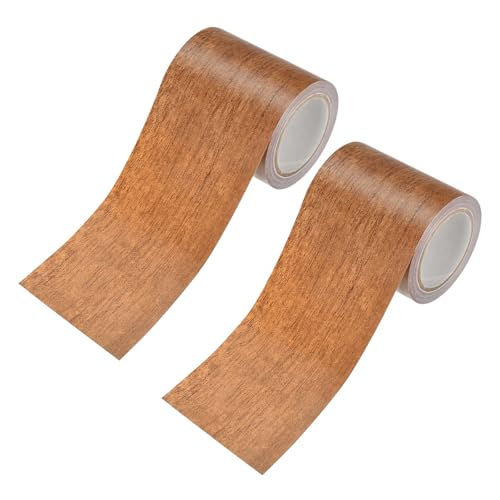 Image of M METERXITY 2-Roll Wood Grain Repair Tape, 2.24in x 15ft Textured Realistic Self-Adhesive Wood Floor Tape Contact Paper for Furniture /Floors /Home [Natural Mahogany]