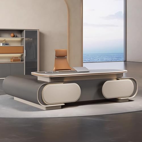 ZGNBSD 96IN Executive Desk - L Shaped Desk with Drawers,