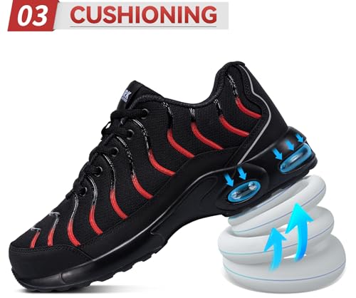 Image of LARNMERN Puncture Proof Cushioned Steel Toe Shoes for Men | Breathable ASTM Wide Toe Lightweight Fashional Style Comfort Slip Resistant Multiple colors available