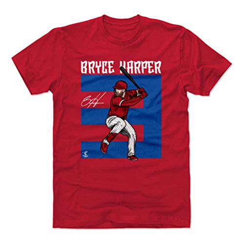 500 LEVEL Bryce Harper Shirt (Cotton, Medium, Red) - Bryce Harper Number B WHT