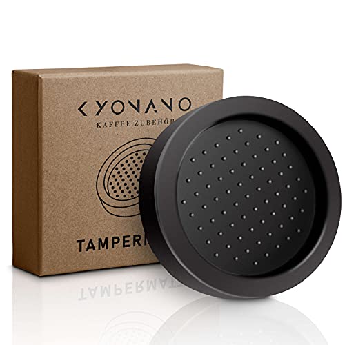 KYONANO Tampermatte, Tamping Matte aus Premium Silikon, Kaffee Tamper Matte Anti-Rutsch, Espresso Tampermatte Barista zubehör für Siebträger, Runde Tamper Ablage, Innendurchmesser 60mm (Schwarz) Cover