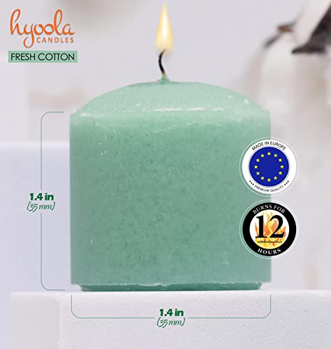 Image of HYOOLA Scented Votive Candles - Fresh Cotton Votive Candles -12 Hour Burn Time - 9 Pack - European Made