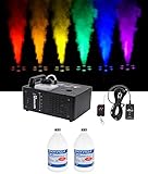 Chauvet DJ Geyser T6 Fog Machine Fogger, RGB Pyrotechnic Light FX+Remote+Fluid