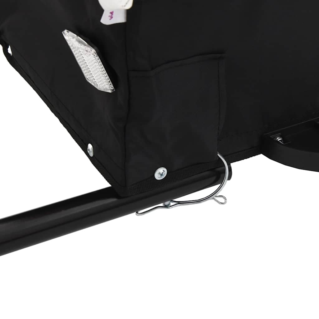 vidaXL Remorque de Vélo, Chariot de Transport avec Barre d'Attelage, Remorque de Bicyclette avec Drapeau pour Bagage, Noir et Jaune 45 kg Fer