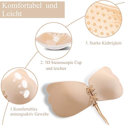 Klebe-BH MELLIEX 2 Stück Klebe BH, Trägerlos Push Up BH