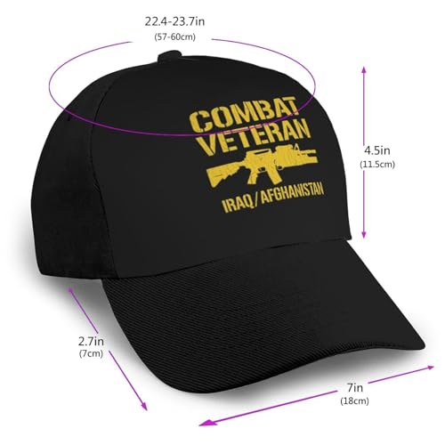 Combat Veteran Iraq and Afghanistan Unisex Classic Adjustable Curved Brim Baseball Cap, Trucker Hat2