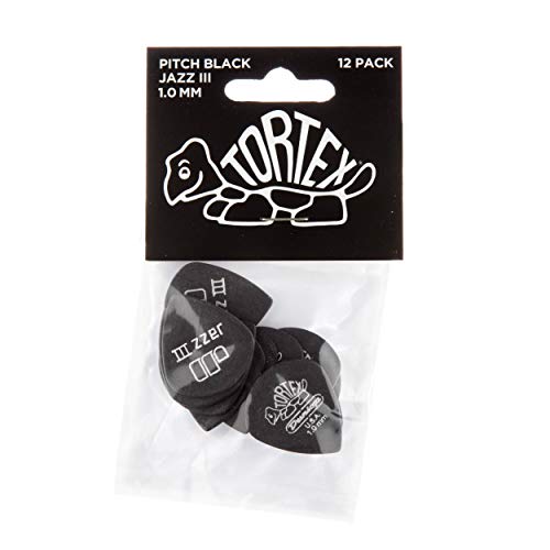 Dunlop 482P100 Médiators Tortex Pitch Black Jazz III 1,00mm sachet de 12 - Les Beatles, Paul McCartney, John Lennon, RIngo Starr, George Harrison Dunlop 482P100 Médiators Tortex Pitch Black Jazz III 1,00mm sachet de 12 – Image 5