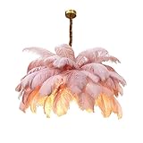 ZZFF Modern Large Feather Pendant Light,Creative Art Chandelier with Ostrich Hair Lampshade,Luxury...