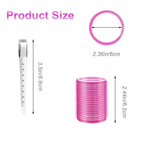 Foto von Große Locken Set, Lockenwickler Set,12 Stücke Groß Lockenwickler Selbsthaftend Hair Rollers 48 mm, mit 12 Stücke Entenschnabelclips , für lange mittlere kleine Haar (24 Stücke)