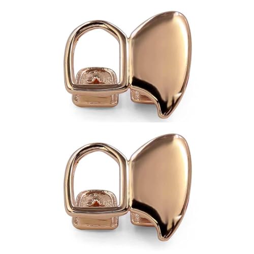 2 Piezas Grillz Dentales Dorados 14K Hip Hop miniatura 1