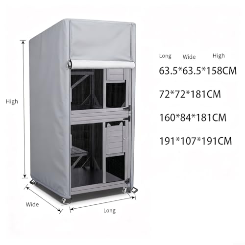 Housse de niche imperméable bâche protection cage chien gris - 5