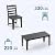 ACUEL HDPE Patio Dining Set for 6, Weather-Resistant Outdoor Table with Umbrella Hole, Never Sagging One-Piece Tabletop with Metal Support Bars for Poolside Backyard Garden (Black)