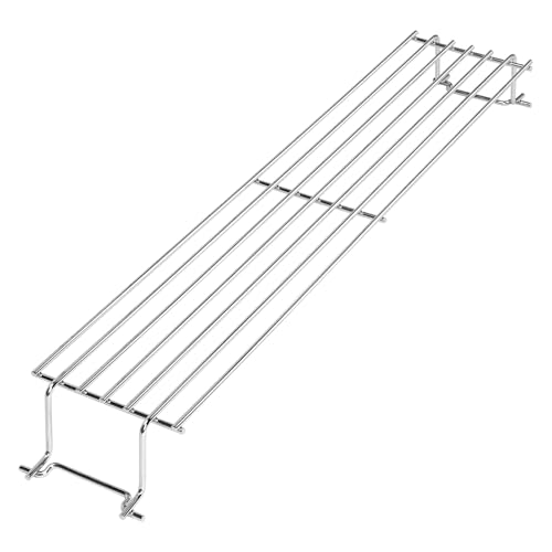 Image of 304 Stainless Steel Warming Rack for Weber Spirit 300 and GS4 Spirit II 300 Series Gas Grills with Front Control Knobs, 7641 Grill Upper Rack for Weber Genesis Silver Gold B /C Grill, 25 Inch