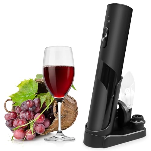 Wine Bottle Opener - Electric Corkscrew Bottle Opener - Wine Gift Set with Foil Cutter, Wine Decanter, Wine Aerator Pourer, Wine Preservation Stoppers - Wine Tasting Set - Rechargeable Wine Saver